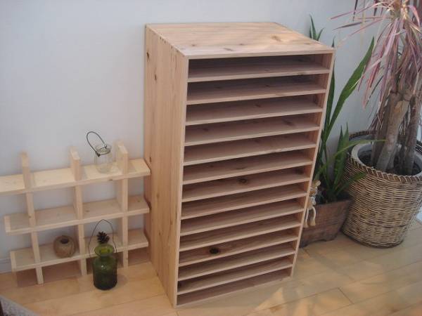★オーダー可★A4木製14段書類棚/収納 カントリー ナチュラル