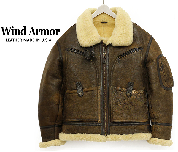 定価12万 ニチワ Wind Armor USA産 羊革 B-3 ムートンJKT/大戦