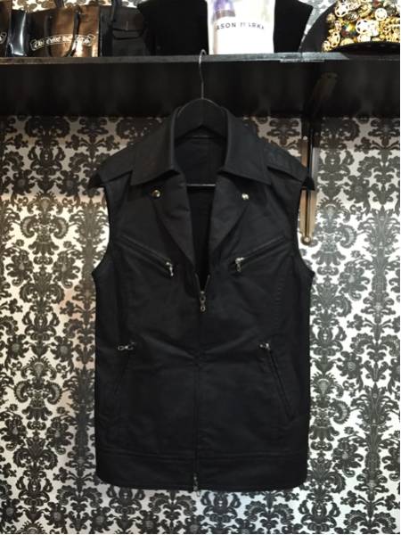 美品【SHELLAC】コーティング ライダース ベスト★44