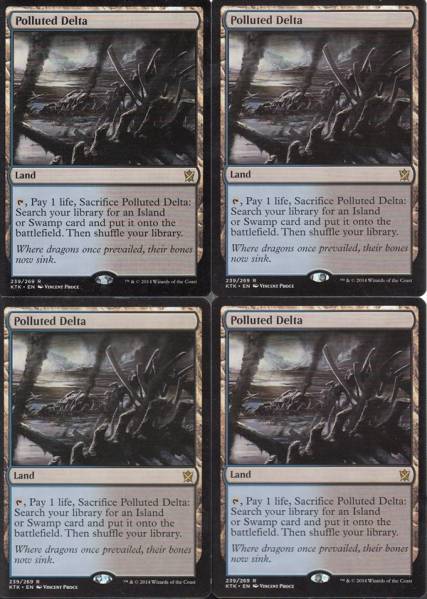 高品質，爆買い MTG/英語版/汚染された三角州4枚/レア