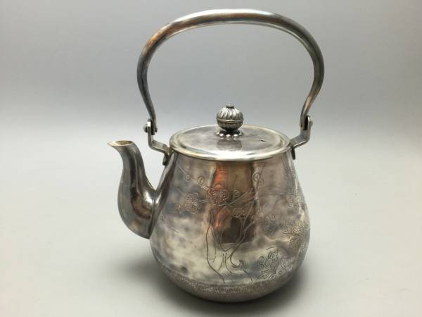 純銀製　尚美堂　　湯沸　銀瓶　煎茶道具