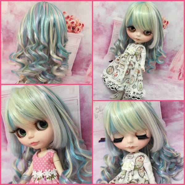 *ブライス ウィッグ*姫カール☆パステルマカロン11インチ*Blythe