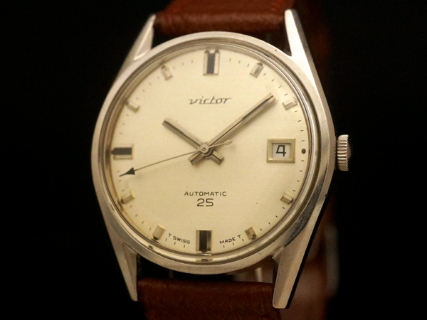 VICTOR 1960'S 25石 アンティーク機械式腕時計 自動巻き デイト 手巻き