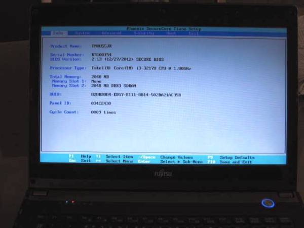 ☆UH55/J☆i3 1.80GHz/HDD・AC等欠本体(BIOS:ジャンク扱）#13-2 TH55