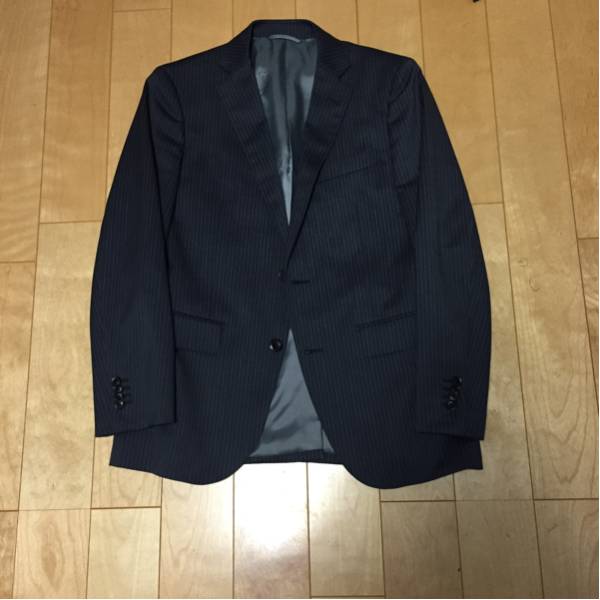 ネクストブルー ネイビー ストライプ スキニー スーツ 2パンツ