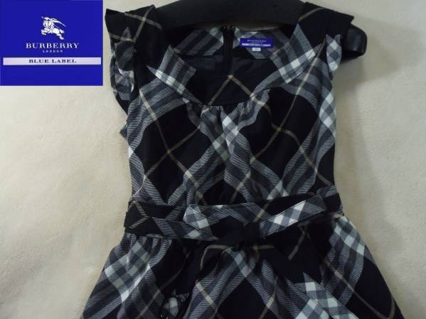 美品　Burberry Blue label ノバチェック　ワンピ38 レモン 美品 Burberry Blue label ノバチェック ワンピ38 レモン