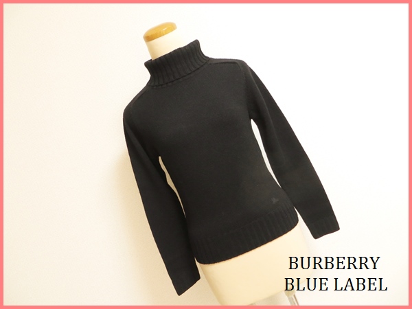 ◆BURBERRY BLUE LABEL◆タートルネックウールセーター【M】黒