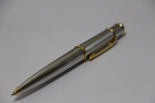 中古 美品 希少シルバー＆ゴールド Cartier 回転式ボールペン 郵便局