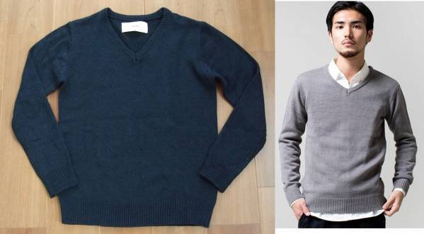 送料無料AKM★Vネックスリムセーターニットエーケーエムwjk