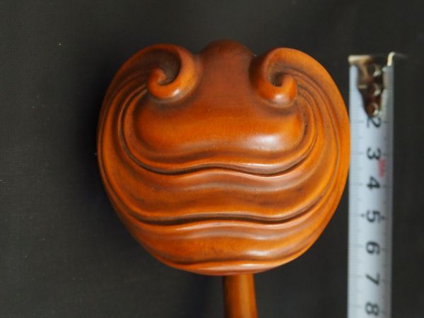 黄杨木如意价格报价行情- 黄楊木雕靈芝如意 本物保証 中国古玩法具