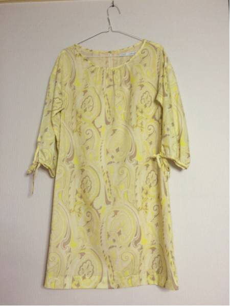 ★美品★IENA ペイズリー柄ワンピース イエロー 春物 日本製
