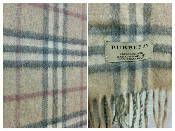 1回使用美品 BURBERRYバーバリーチェックカシミヤマフラー BURBERRY