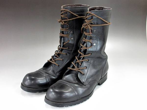 自衛隊 ブーツ レザー 25.5cm 半長靴 ミリタリー 中古2札03 半長靴