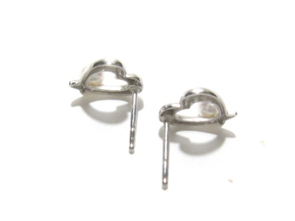 ミキモト ピアス K18WG×パール ハート mikimoto