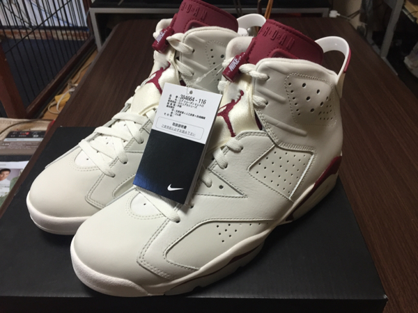 5kスタート新品未使用 AIR JORDAN 6 RETRO MAROON マルーン