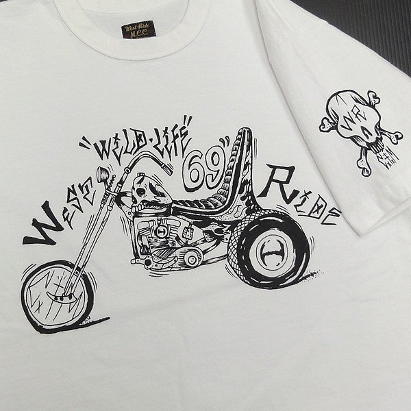 ウエストライドWESTRIDE WILD LIFE 69半袖Tシャツ38ホワイト白
