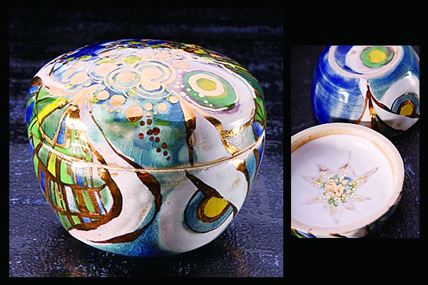 【敬】ma5-1　中村真由美 作　蓋物（小）「自在の花」