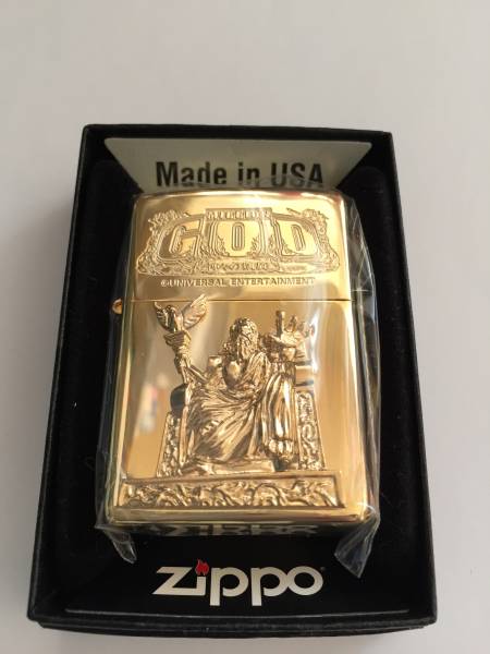 送無】ミリオンゴッド 神々の凱旋 Zippo ゴールドメタル付