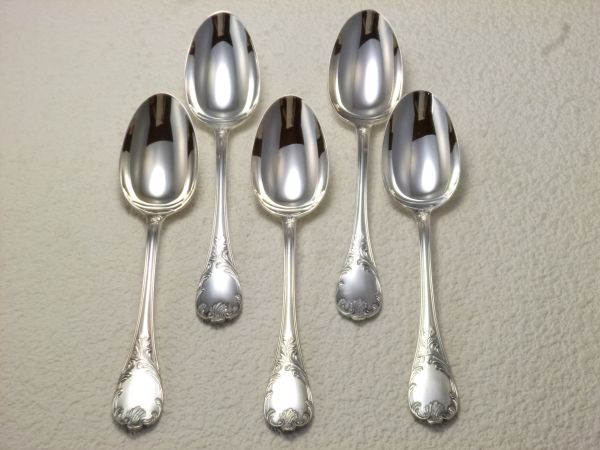 Christofle クリストフル マルリー デザートスプーン 5本 美品
