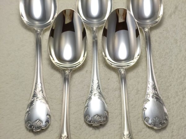 Christofle クリストフル マルリー デザートスプーン 5本 美品 【公式
