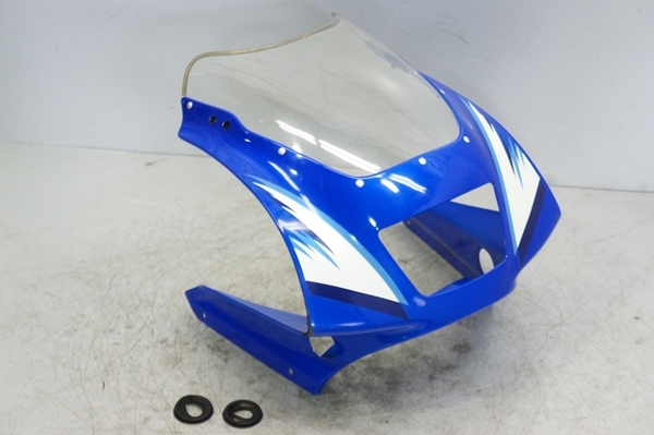 RG125ガンマ☆フロントアッパーカウル 青 検NF13Aウルフ☆3X53C