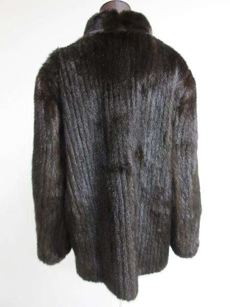 毛皮 ミンク ハーフコート 茶系 ブラウン系 難有中古29福200