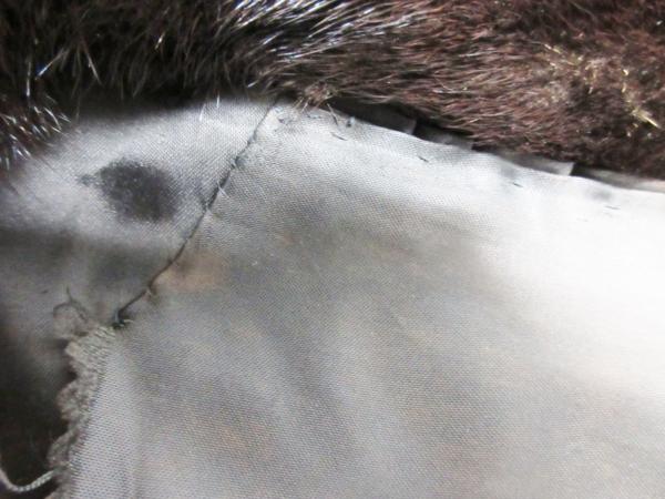 毛皮 ミンク ハーフコート 茶系 ブラウン系 難有中古29福200