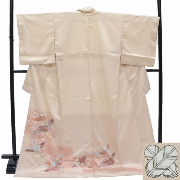 ◆着物セレク◆ 1円 色留袖 正絹 特選 鶴 ピンク