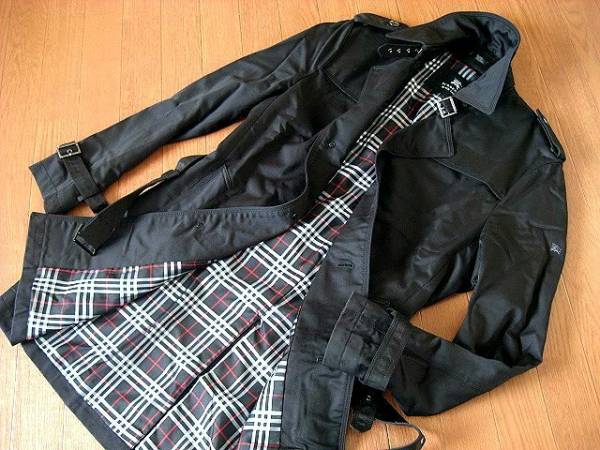 美品▽バーバリーブラックレーベル トレンチコート 黒 ブランド別 は