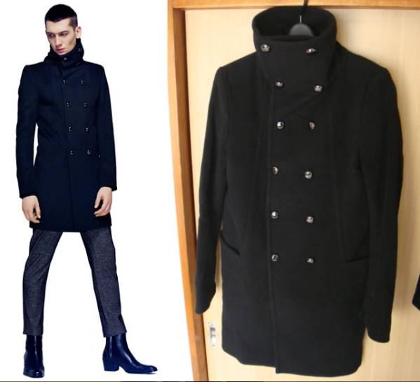 ■13AW 75000円 ガラアーベント ハイネック コート ヴィリジアン