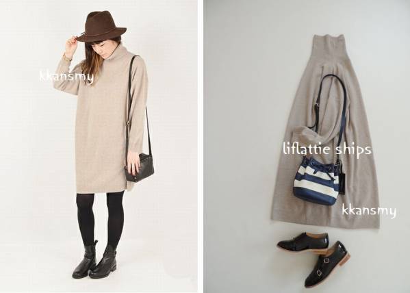 今季 liflattie shipsシップス*タートルネックニットワンピース