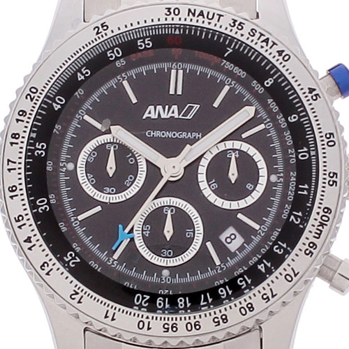 ☆ 新品 ＜ANAオリジナル＞ クロノグラフ ブラック×ブラック