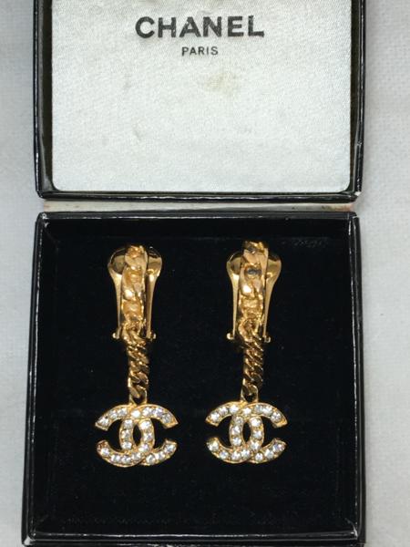 シャネル イヤリング ココマーク　ラインストーン　ゴールド
