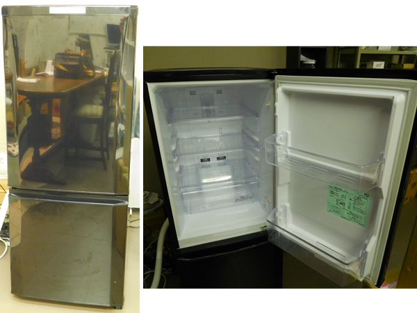 家電 ◆ 三菱ノンフロン冷蔵・冷凍庫MR-P15X-B 14年製 通電 ◆ V