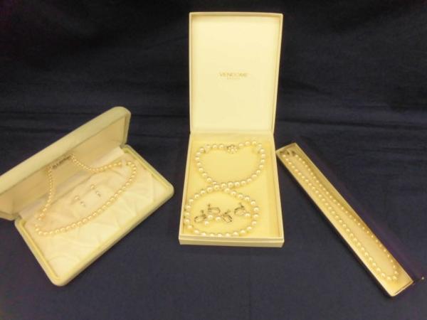 USED☆パール ネックレス イヤリング セット☆tn