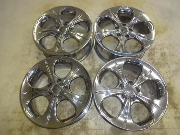 ベルジェLVメッキ 7J-17 off+48 pcd114.3/5H ホイールのみ4本