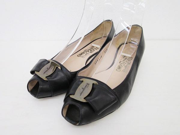 サルヴァトーレフェラガモ　オープントゥパンプス 6 1/2 al1603b