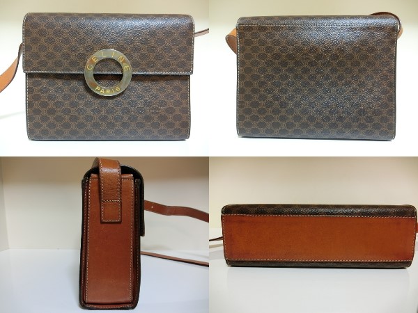 CELINE　 セリーヌ　ショルダーバッグ　PVC×レザー　ブラウン系