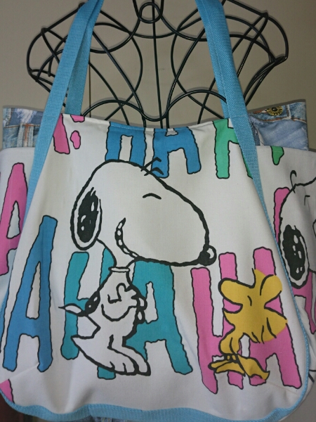 ハンドメイド☆スヌーピー☆シーツリメイク☆バック☆まんまる