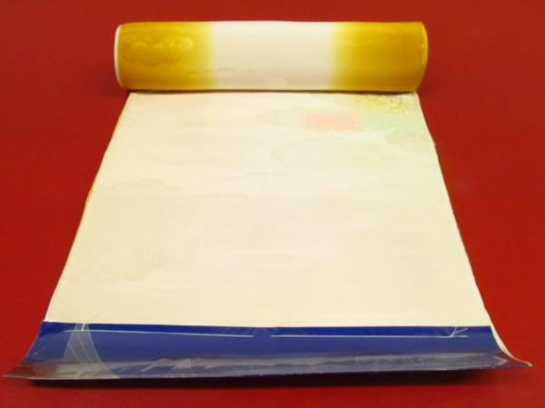 着物10 絹 本振用 長襦袢地 ぼかしに雲文様 反物 ☆☆☆