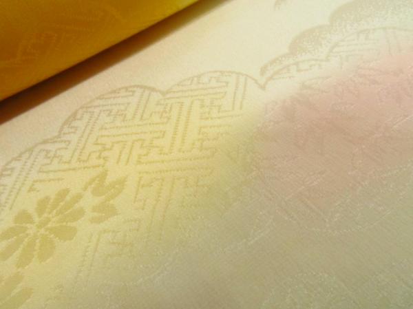 着物10 絹 本振用 長襦袢地 ぼかしに雲文様 反物 ☆☆☆