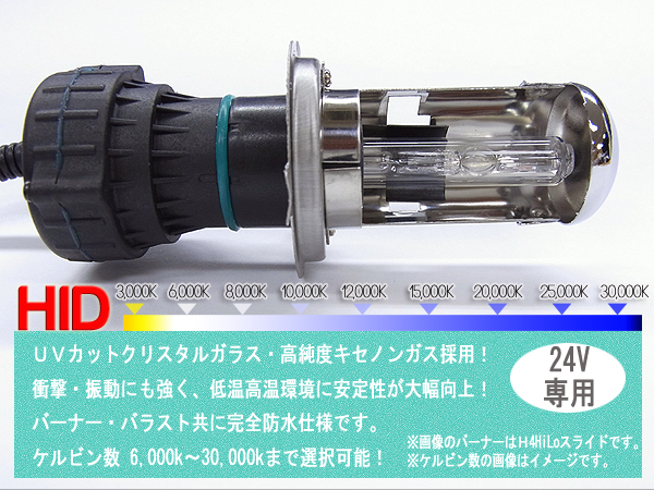 送料込☆HIDキット(H4Hi/Loスライド)55W厚型バラスト24V_K数選択