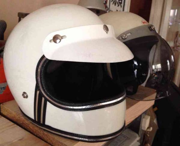 ★ビンテージヘルメット Grant 白デッドストックボバーショベル