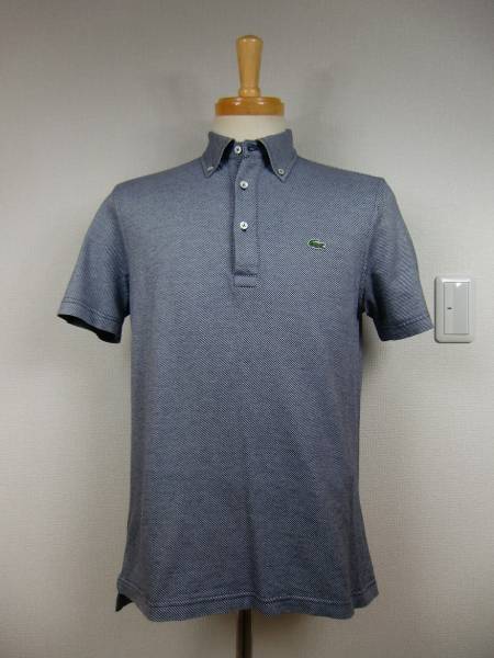 美品♪【ラコステ】半袖ボタンダウンポロシャツ　グレー