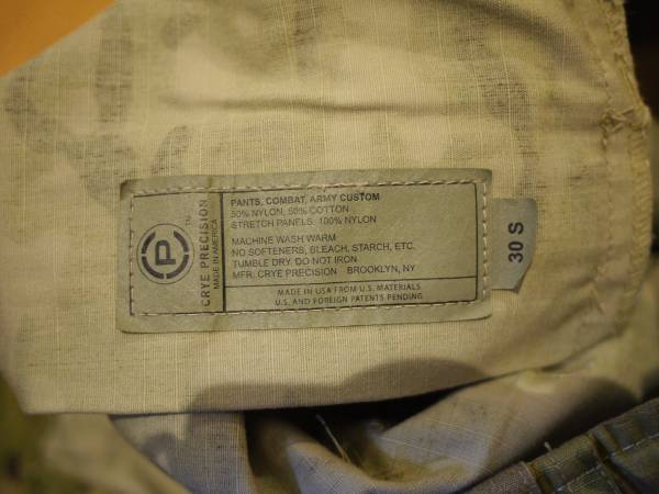 ■ 米軍 Crye コンバットパンツ マルチカム 30S クレイ 実物