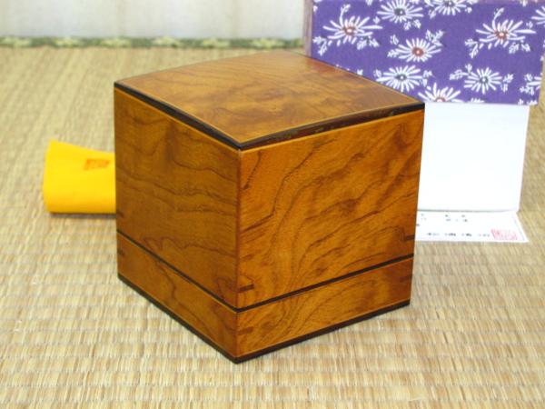 将棋 駒箱 拭き漆仕上げ 桐共箱付新品 松浦清治作 島桑 松浦清治作銘入