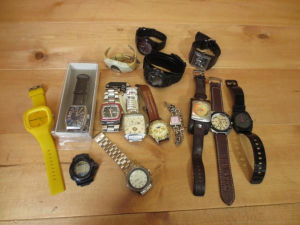ジャンク 15点 G-SHOCK DIESEL NIXON 他 腕時計 アクセサリー、時計