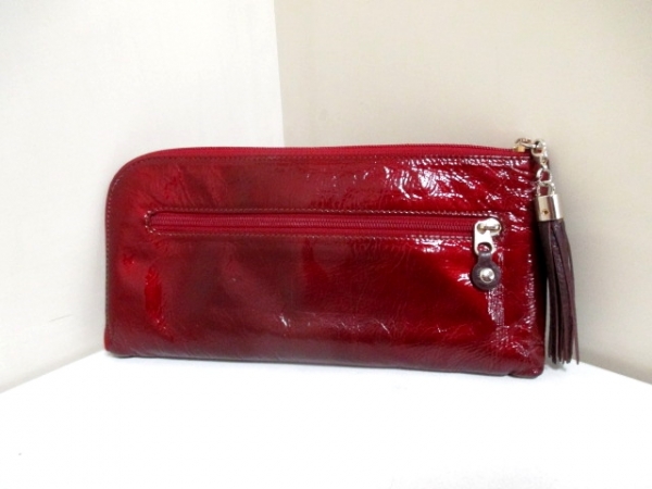 アタオ 長財布 ボルドー L字ファスナー エナメル（レザー） ATAO