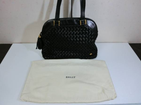 BALLY バリー ショルダーバッグ レザー×スエード 黒