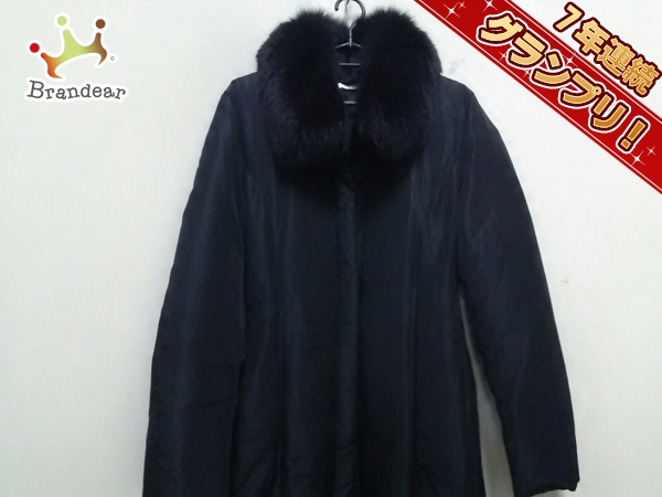 アンナモリナーリ ダウンコート 40 レディース 黒 ANNA MOLINARI